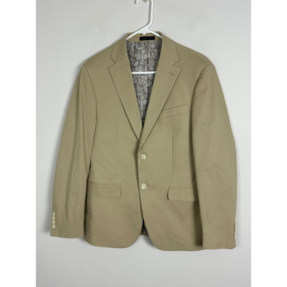 Ralph Lauren Mens Blazer Jacket Size 38S Sport Coat Khaki Tan Cotton 38 Short